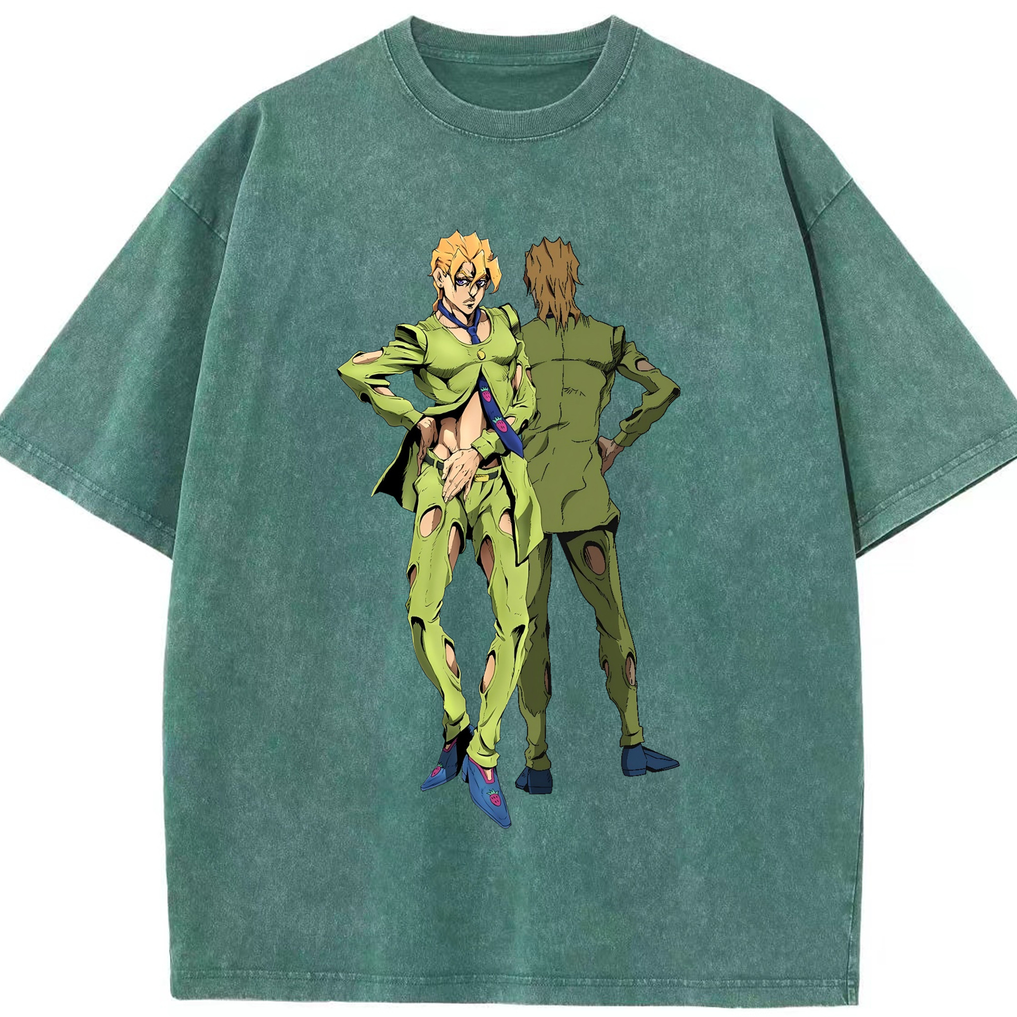 （画像用） ジョジョの奇妙な冒険 パンナコッタ?フー JoJo's Bizarre Adventure Pannacotta Fugo 綿100% ヴィンテージ風 半袖Tシャツ（フロントプリント）